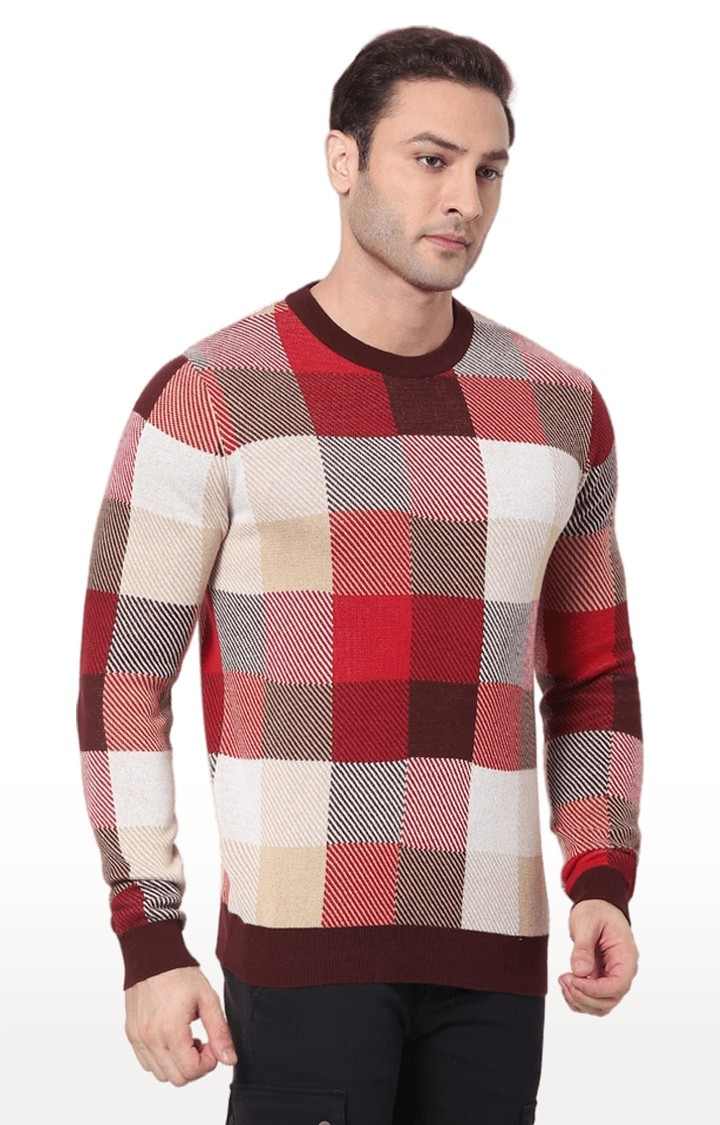 Men's Red Checked Sweaters