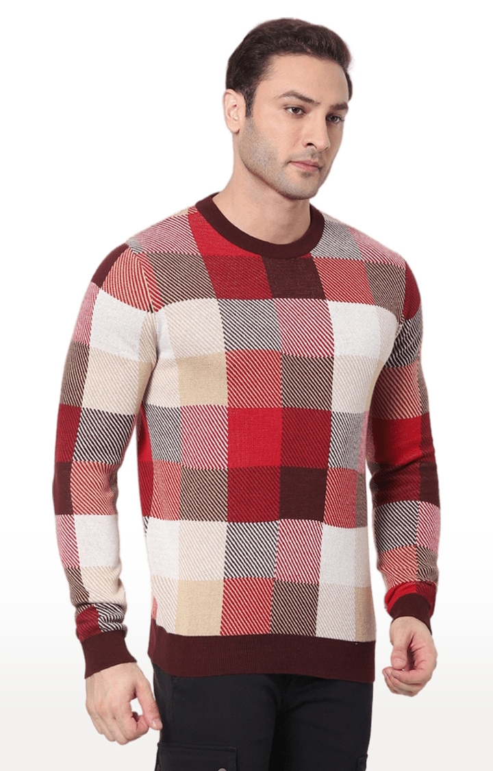 celio | Men's Red Checked Sweaters 2