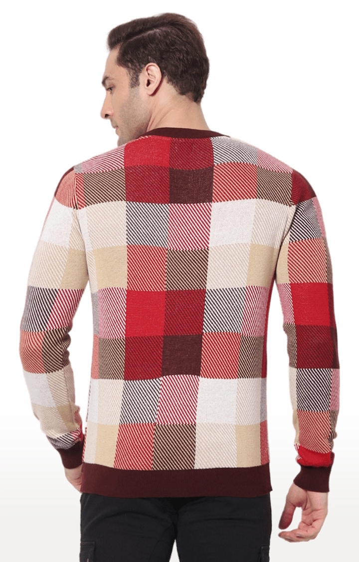 celio | Men's Red Checked Sweaters 3