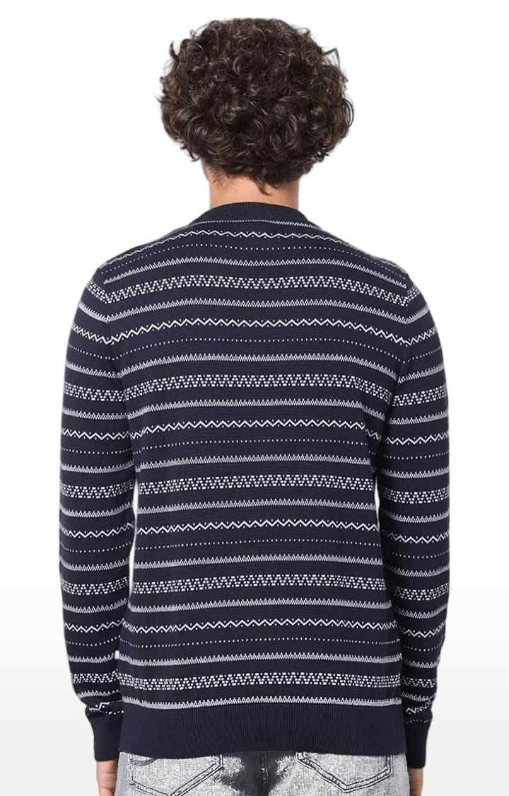 Men's Blue Striped Sweaters
