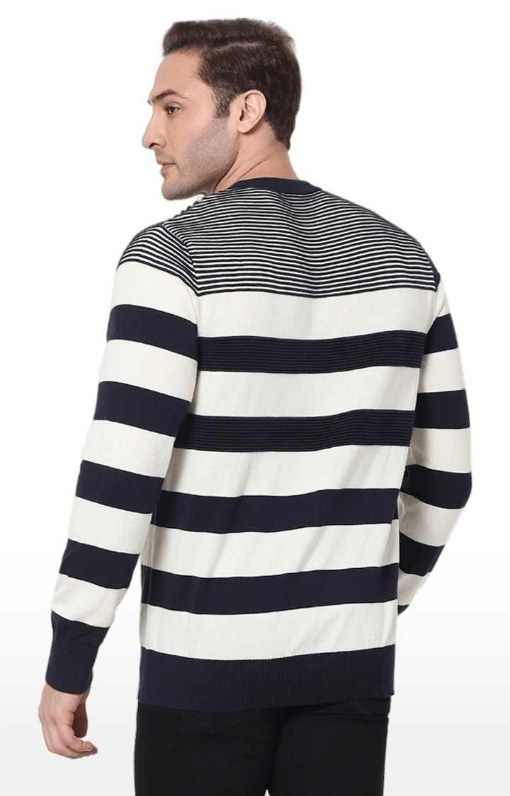 Men's Blue Striped Sweaters