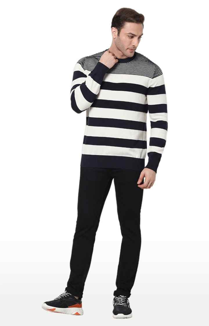 Men's Blue Striped Sweaters