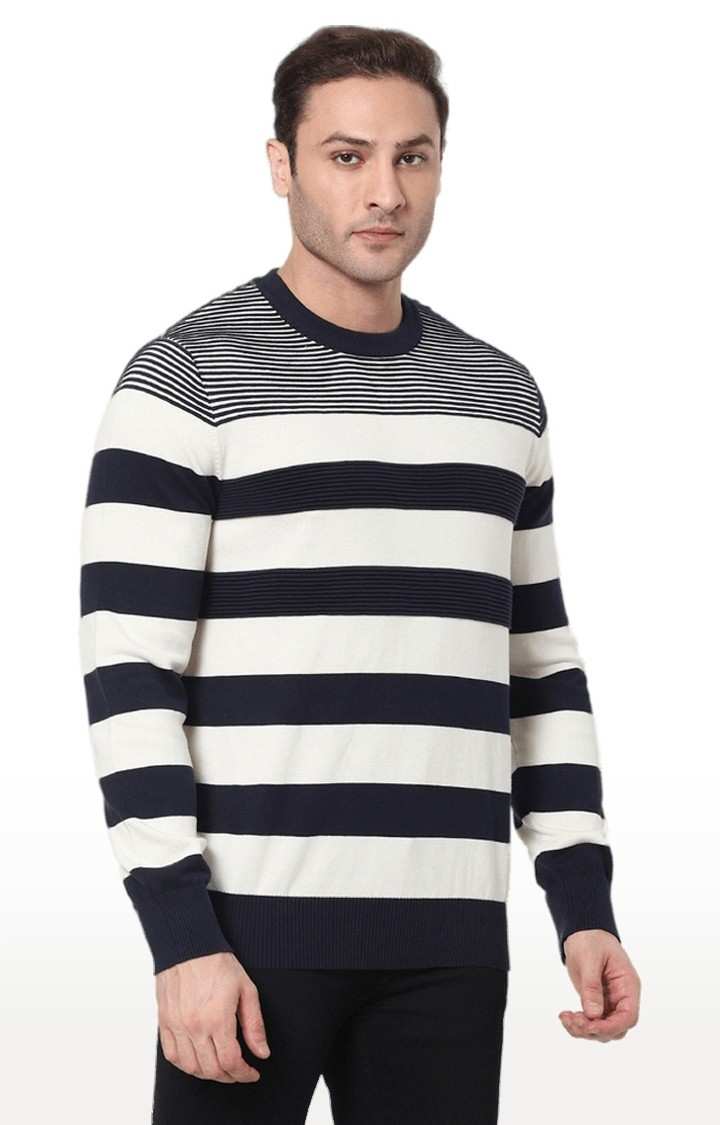 Men's Blue Striped Sweaters