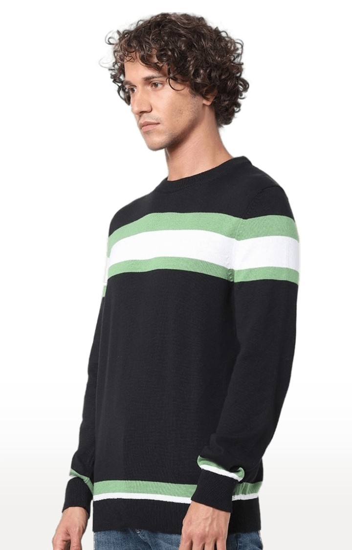 Men's Blue Striped Sweaters