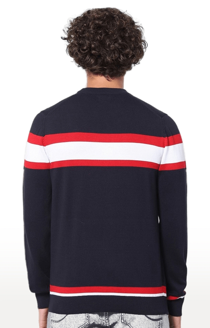 celio | Men's Blue Striped Sweaters 3
