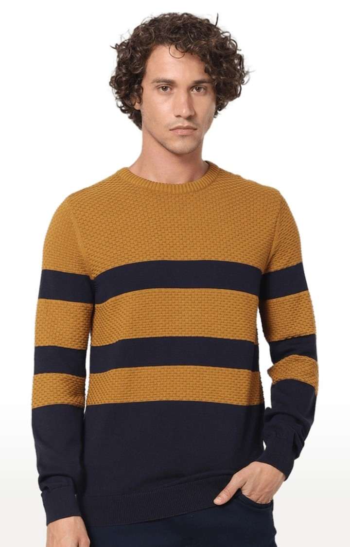 Men's Yellow Striped Sweaters