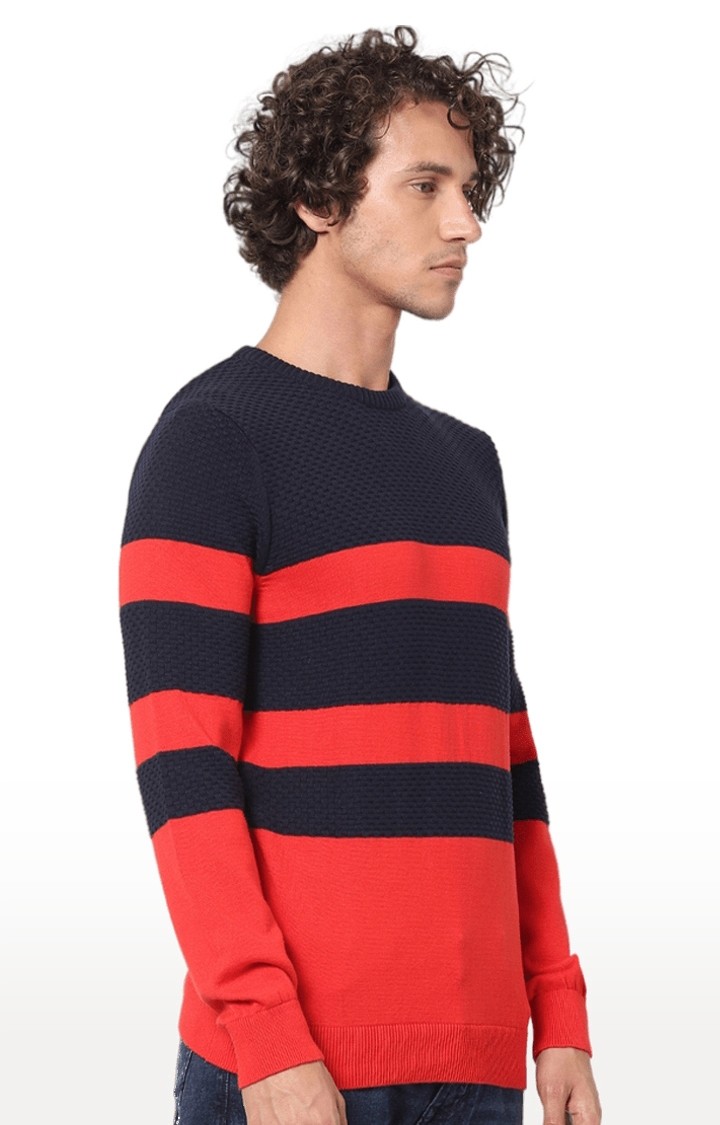 Men's Blue Striped Sweaters
