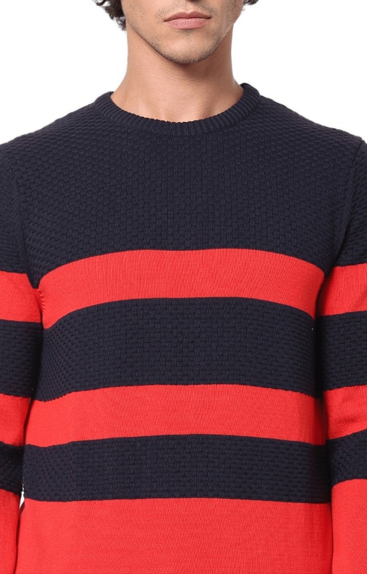 Men's Blue Striped Sweaters