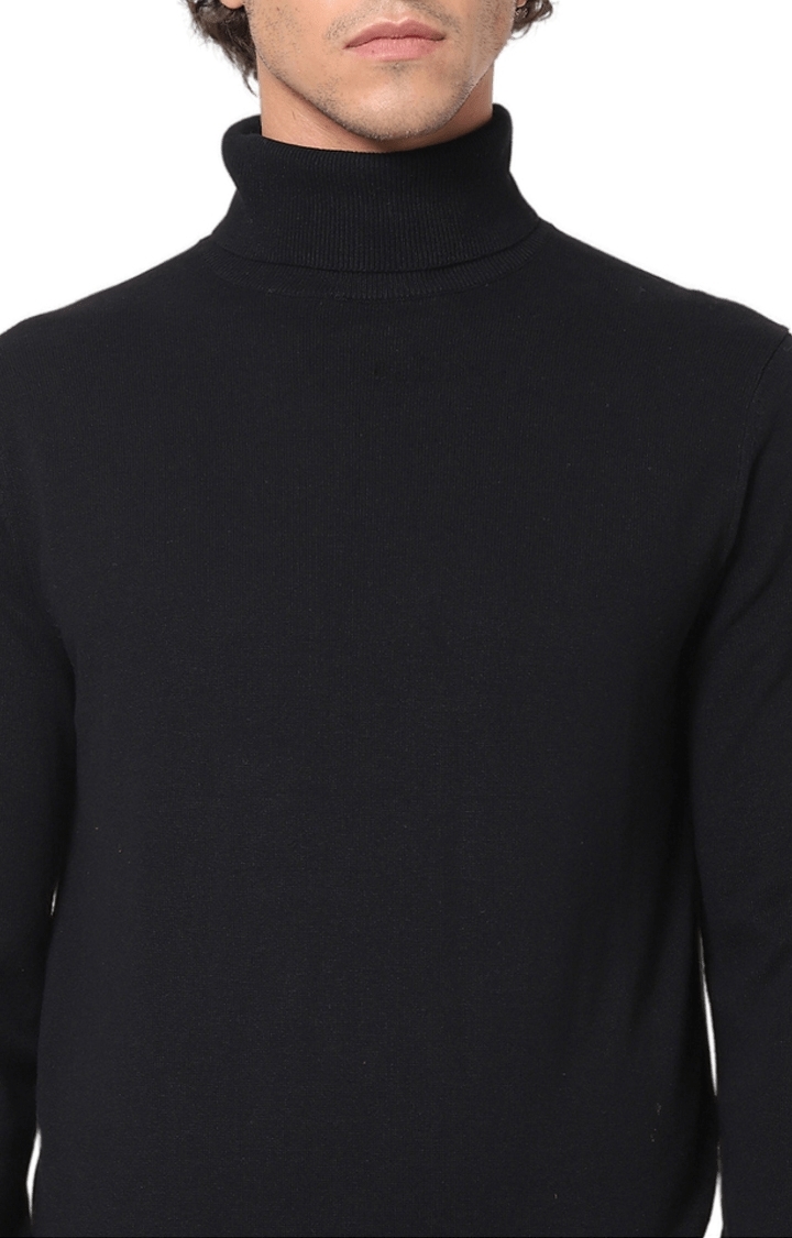 celio | Men's Black Solid Sweaters 4