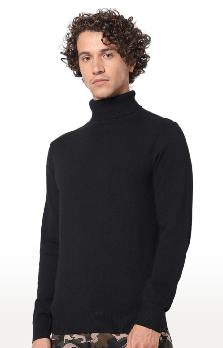 celio | Men's Black Solid Sweaters 2