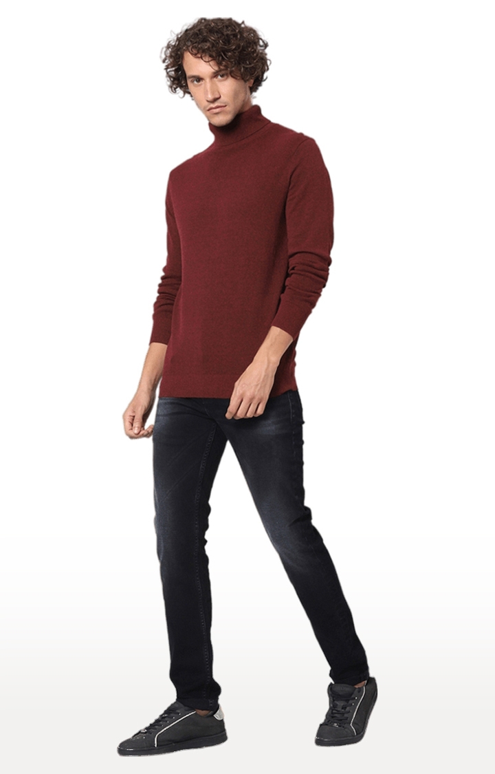 Men's Red Melange Sweaters