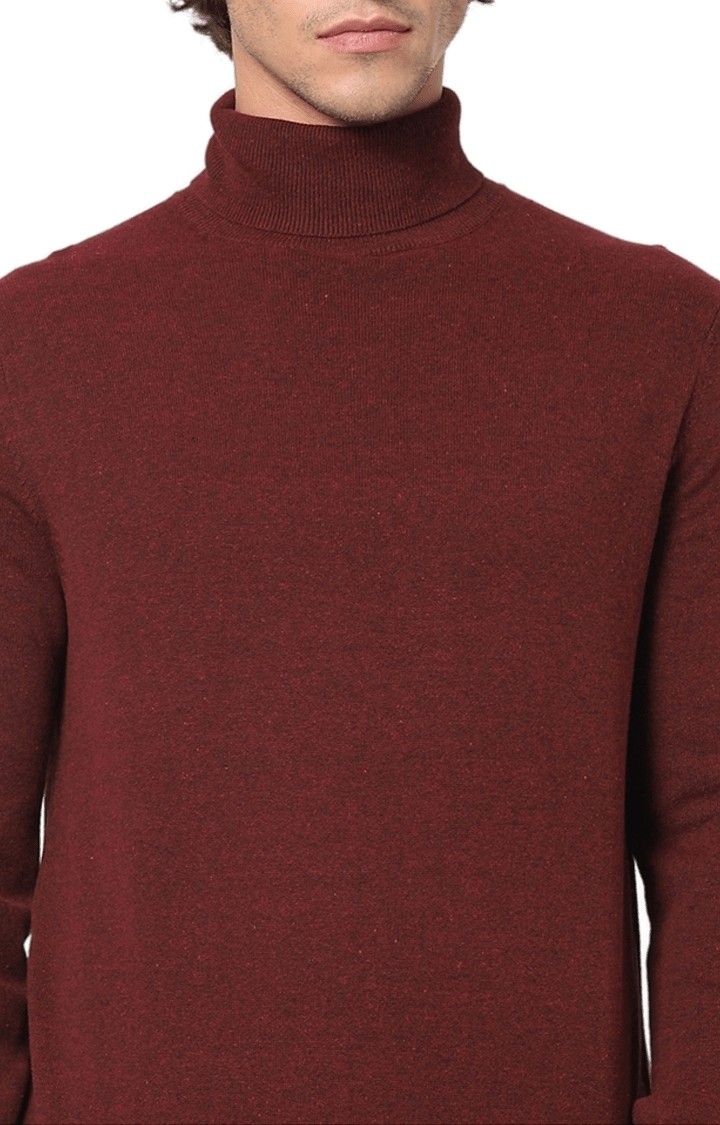 Men's Red Melange Sweaters