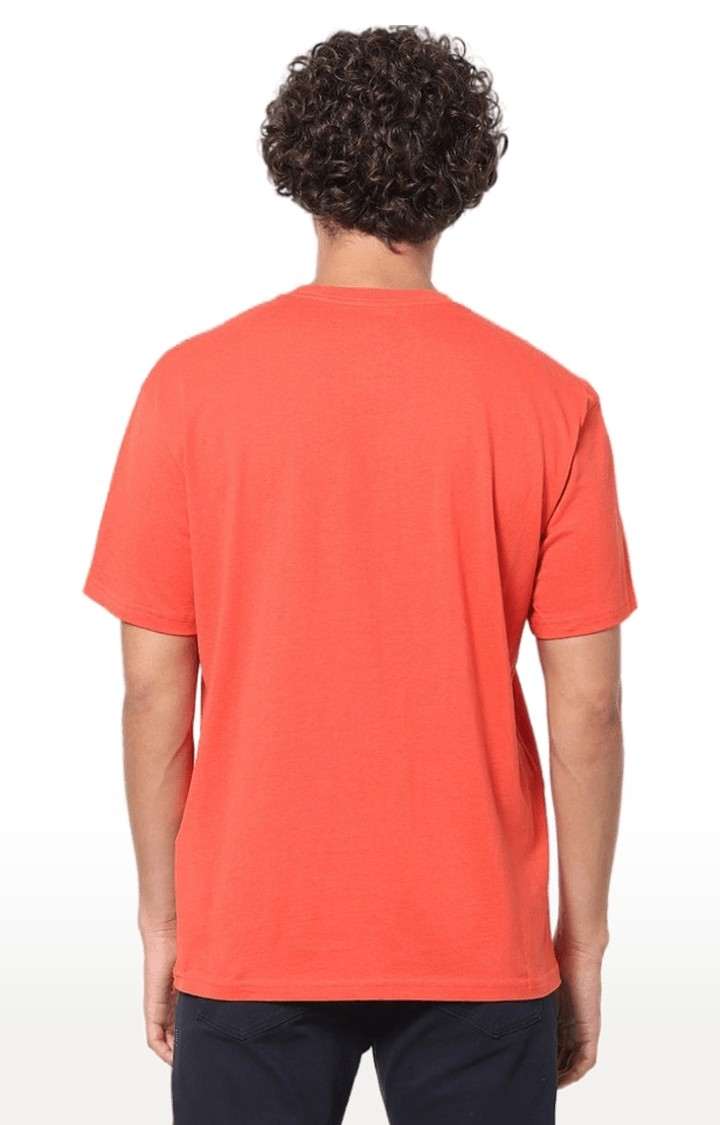 Men's Red Solid Regular T-Shirts