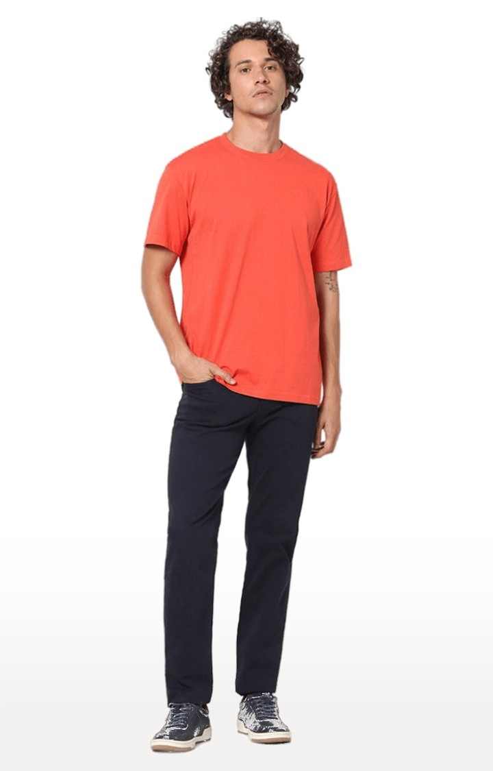 Men's Red Solid Regular T-Shirts