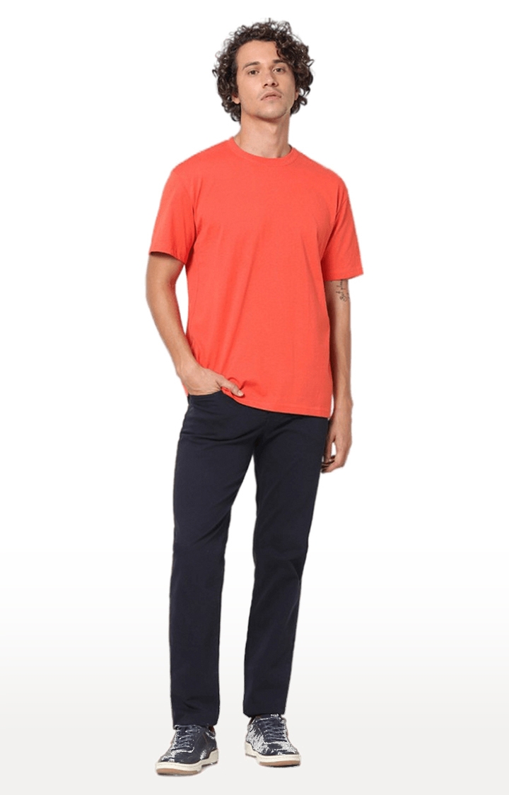 celio | Men's Red Solid Regular T-Shirts 1