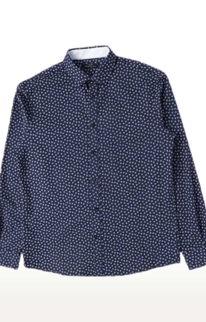 Men's Blue Printed Casual Shirts