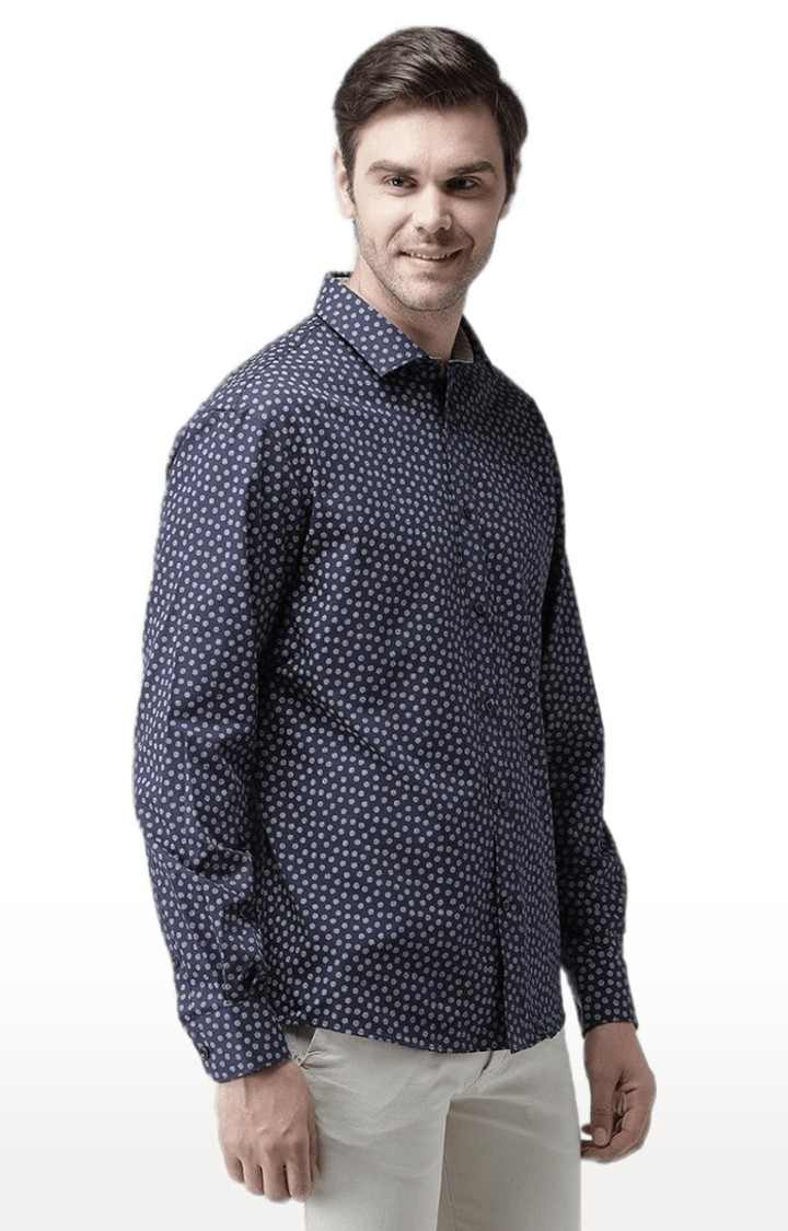 Men's Blue Printed Casual Shirts
