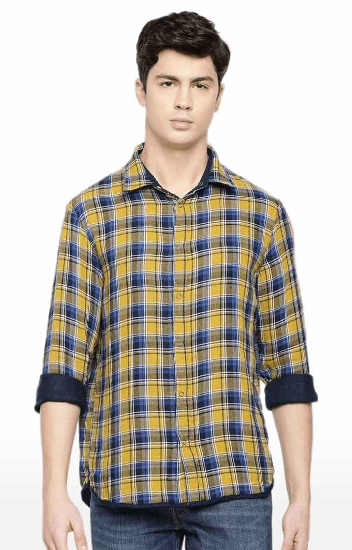 Men's Blue Checked Casual Shirts