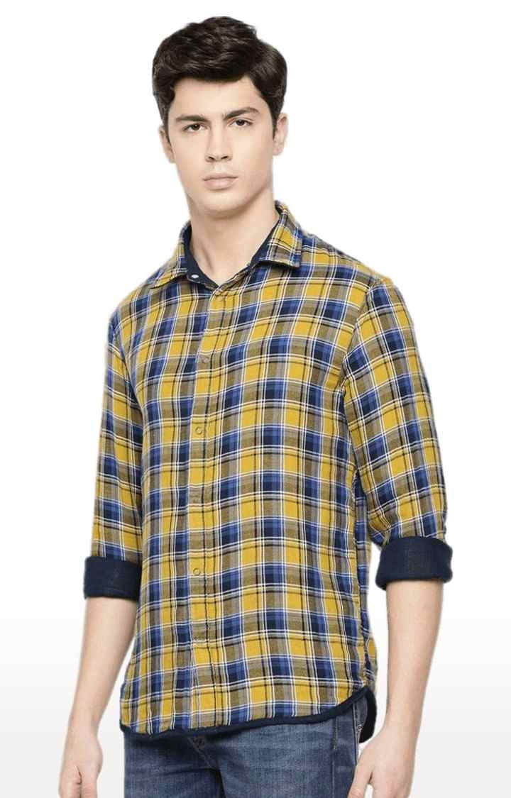 Men's Blue Checked Casual Shirts