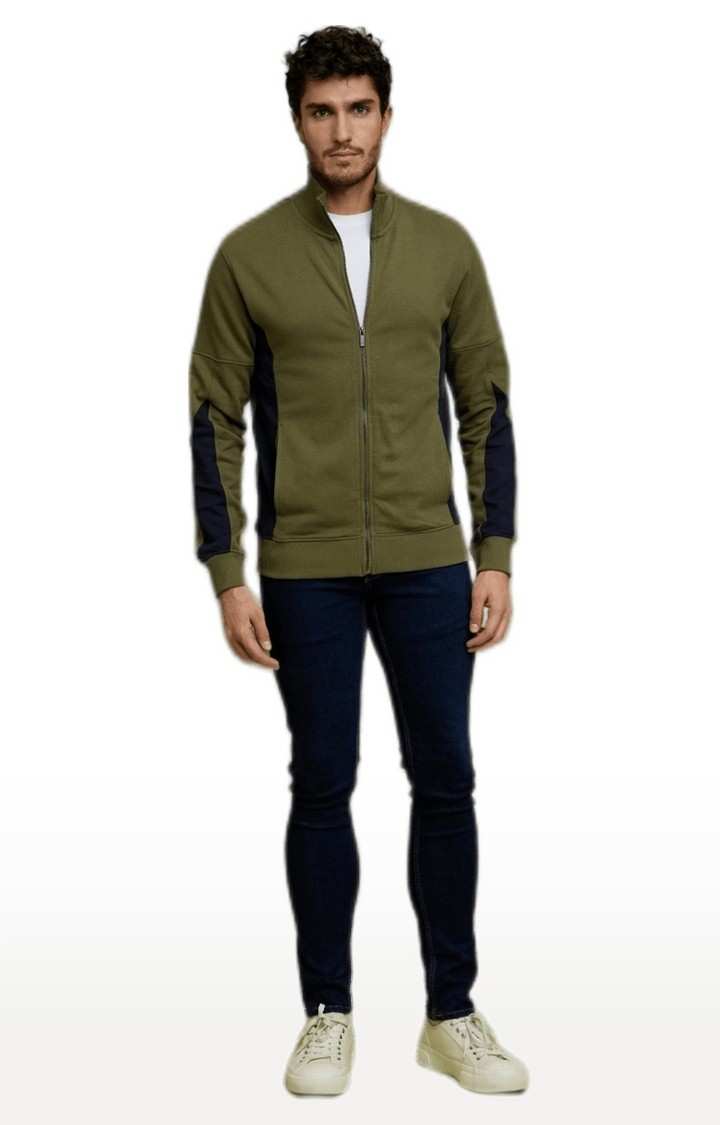 Men's Green Solid Sweatshirts