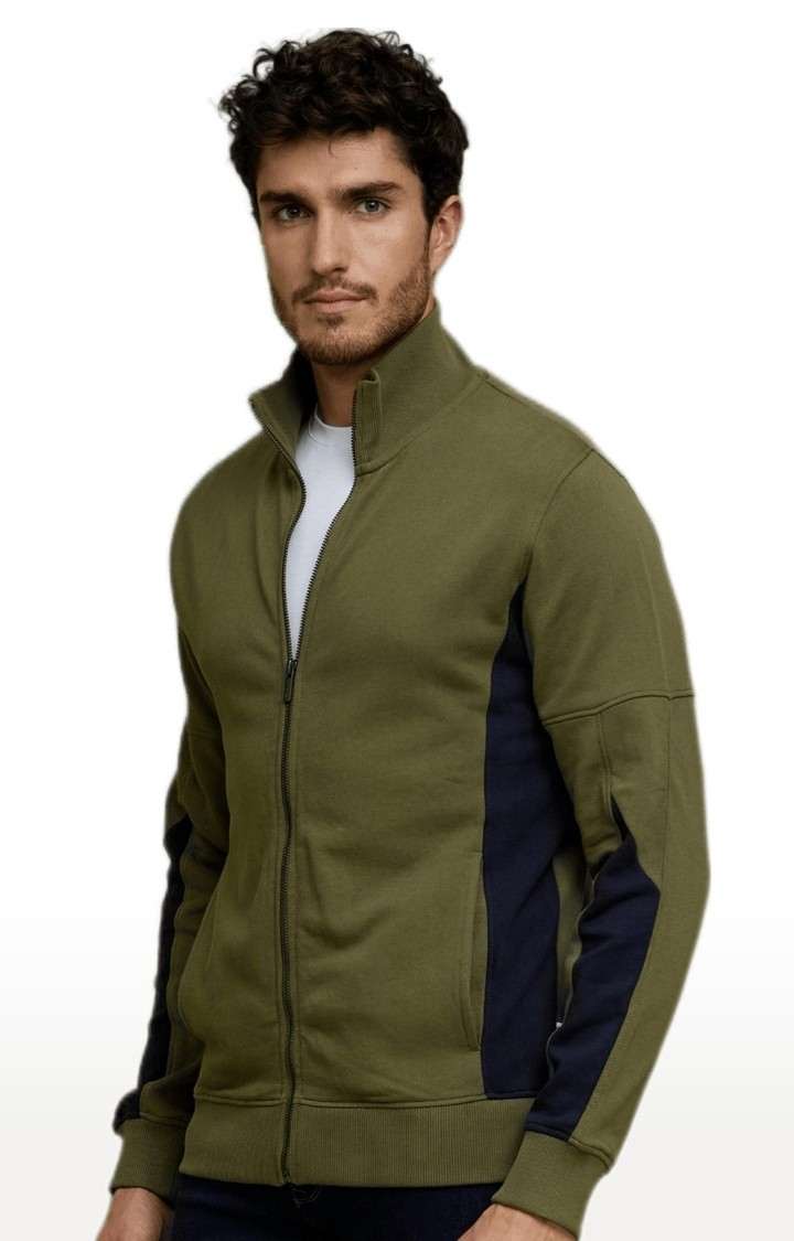 Men's Green Solid Sweatshirts