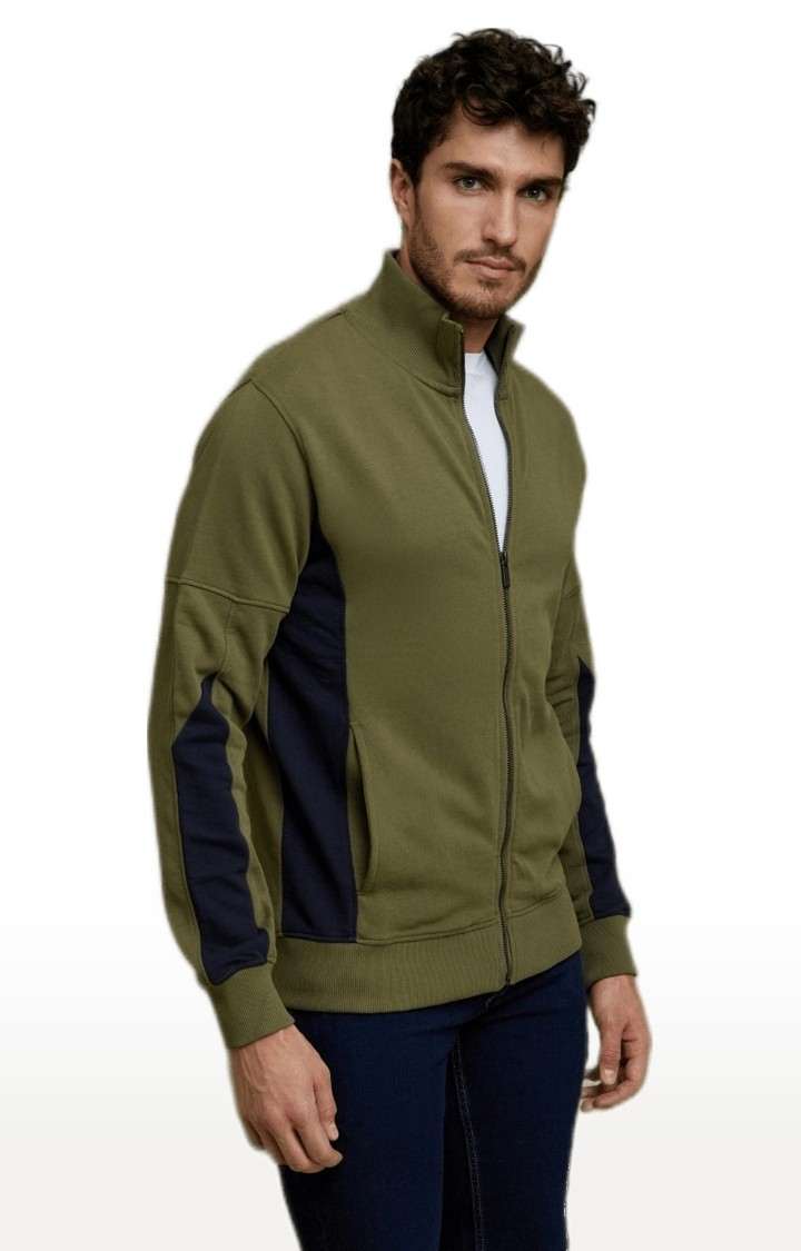 Men's Green Solid Sweatshirts