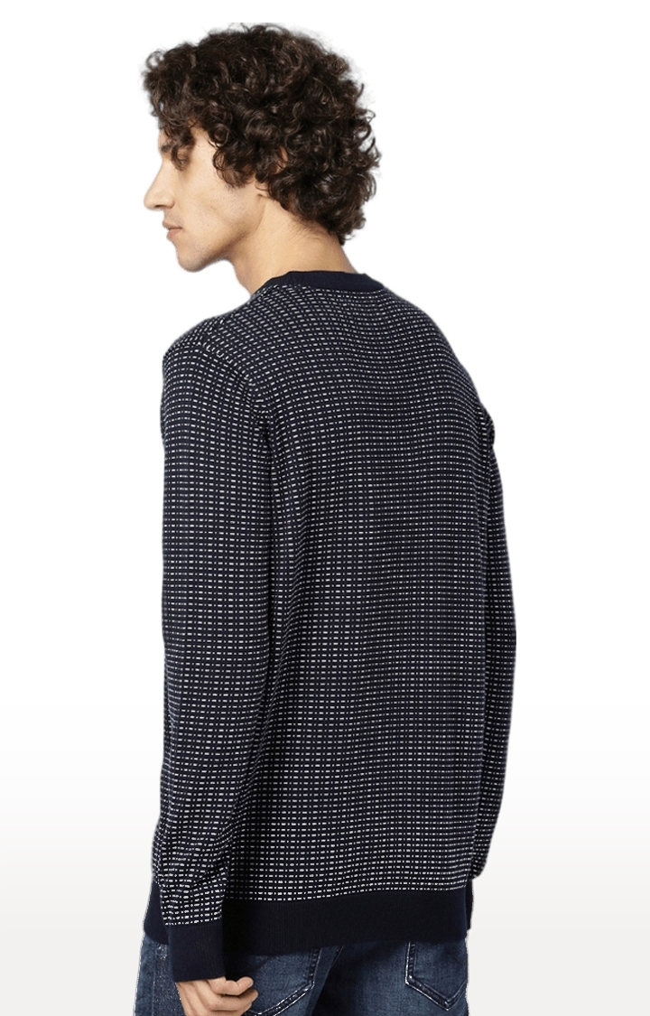 celio | Men's Blue Printed Sweaters 3
