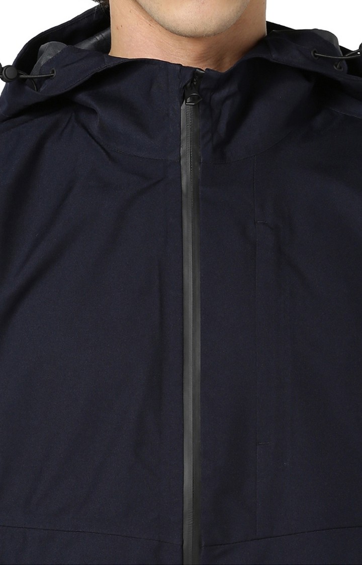 Men's Blue Solid Windcheater