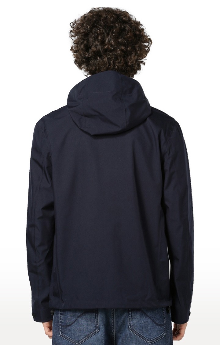 Men's Blue Solid Windcheater