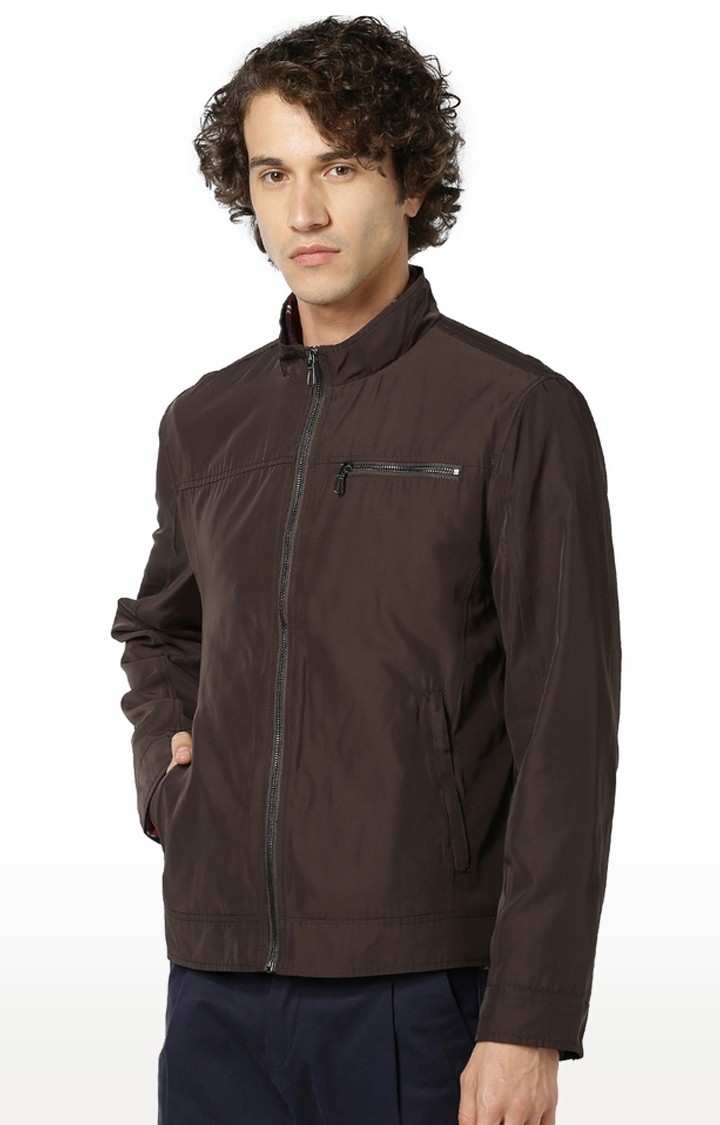 Men's Brown Solid Western Jackets