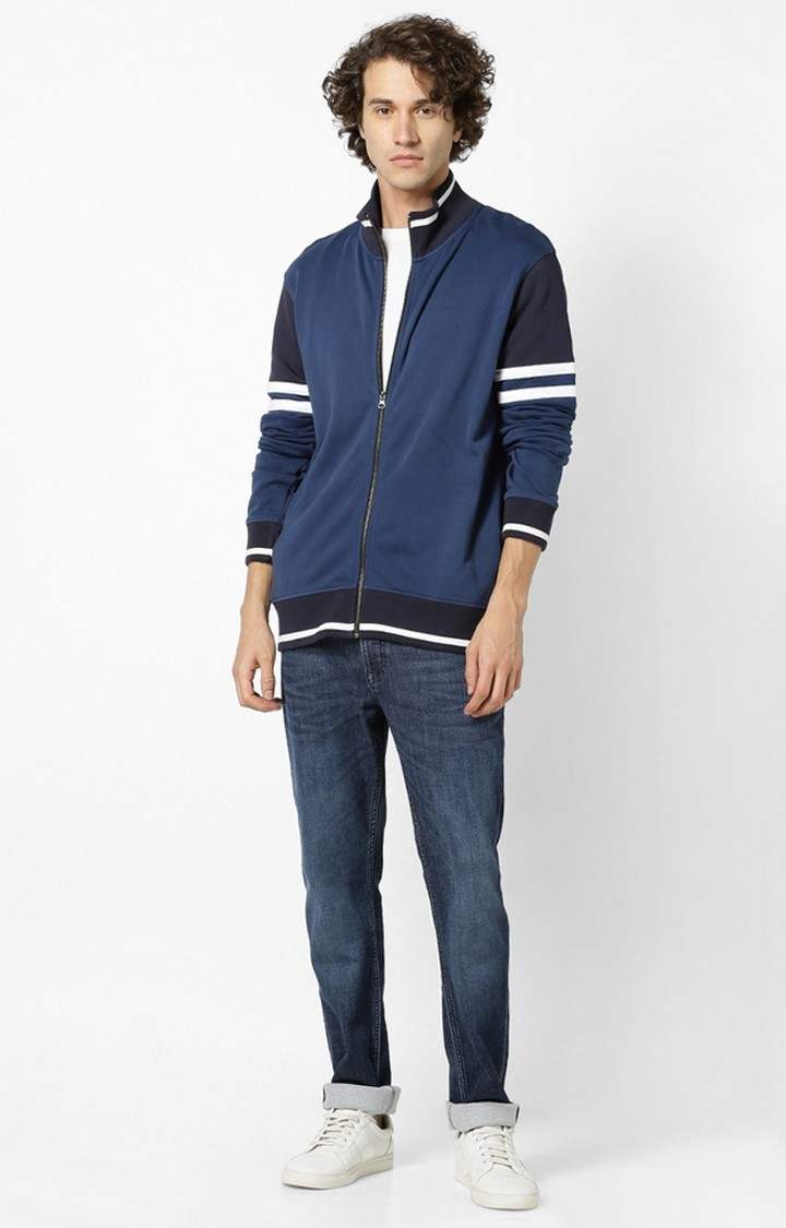 Men's Blue Colourblock Sweatshirts