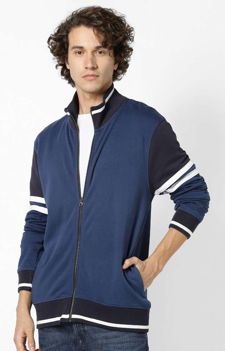Men's Blue Colourblock Sweatshirts
