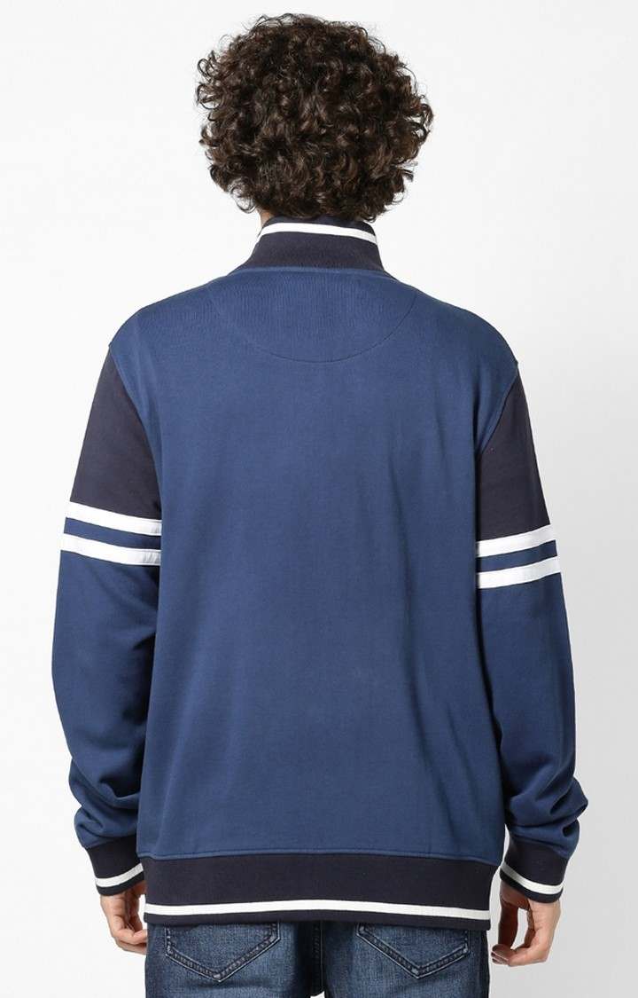 Men's Blue Colourblock Sweatshirts