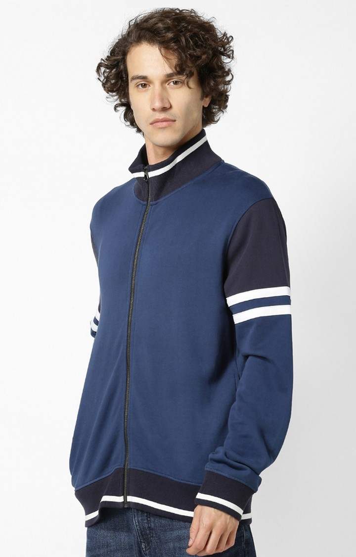 Men's Blue Colourblock Sweatshirts