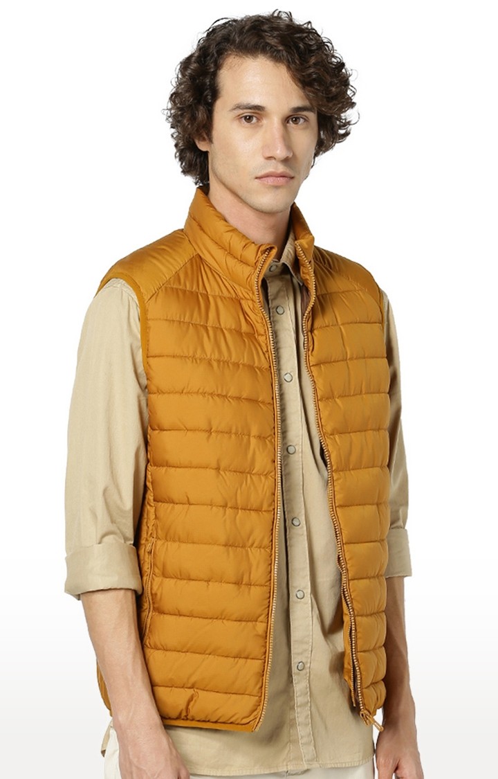 Men s Yellow Solid Gilet