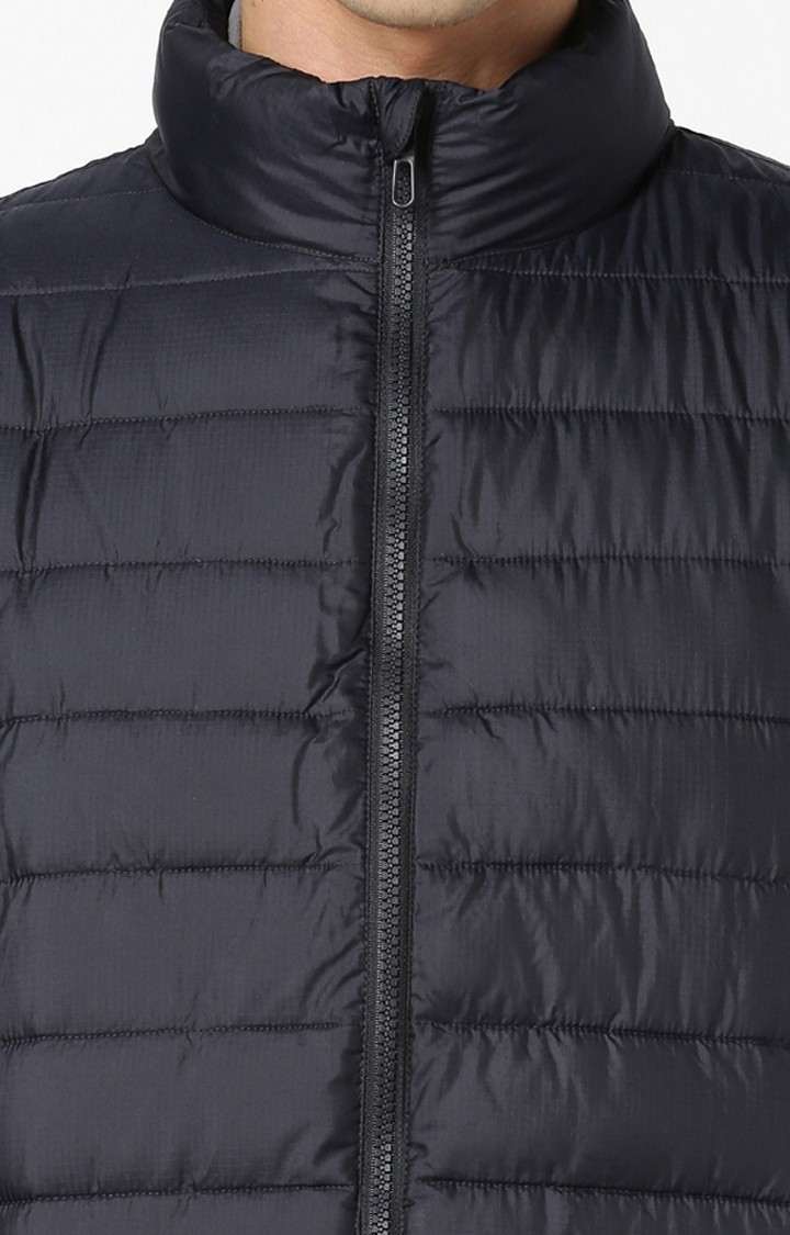 Men's Blue Solid Bomber Jackets