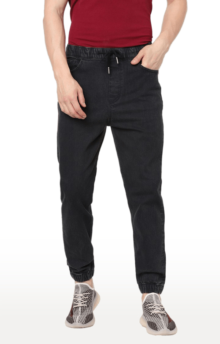 celio | Men's Black Cotton Solid Joggers Jeans 0