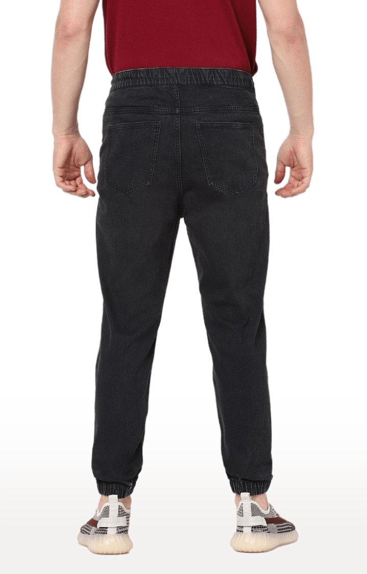 celio | Men's Black Cotton Solid Joggers Jeans 4