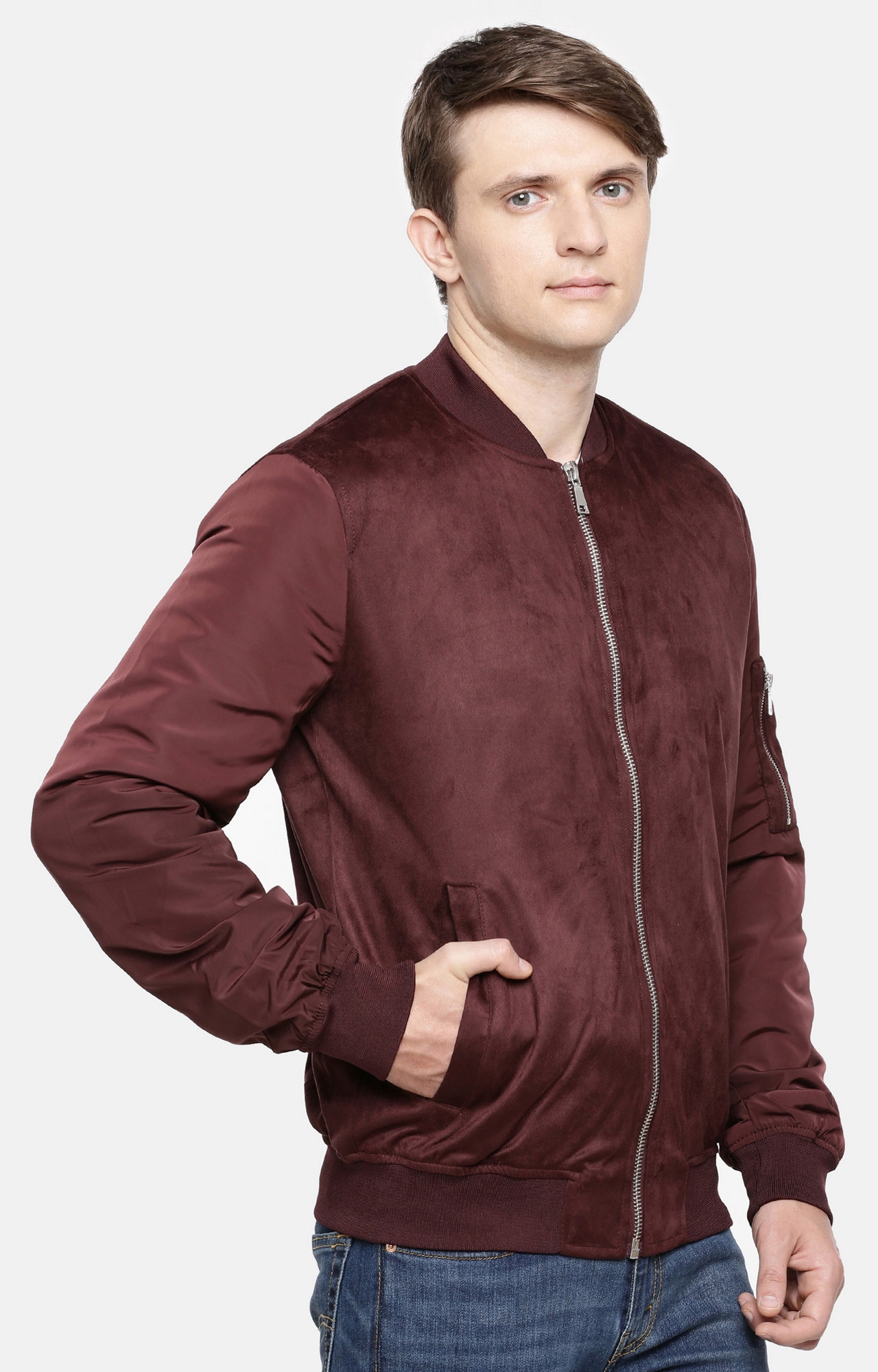 Men's Red Solid Windcheater