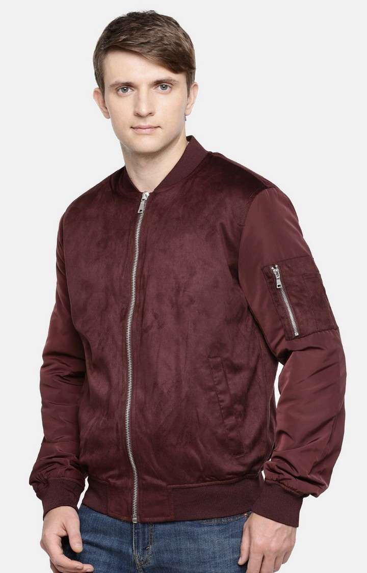 Men's Red Solid Windcheater
