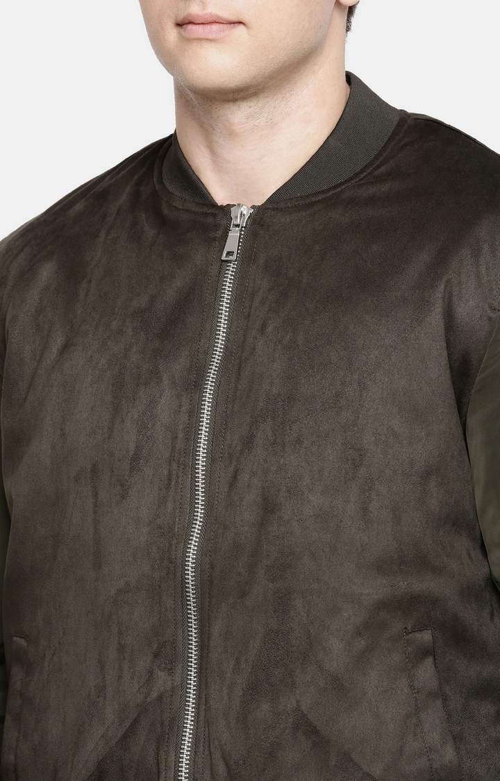 Men's Green Solid Windcheater