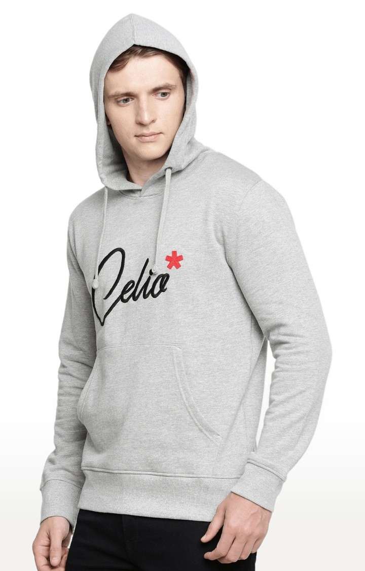 Men's Grey Typographic Hoodies