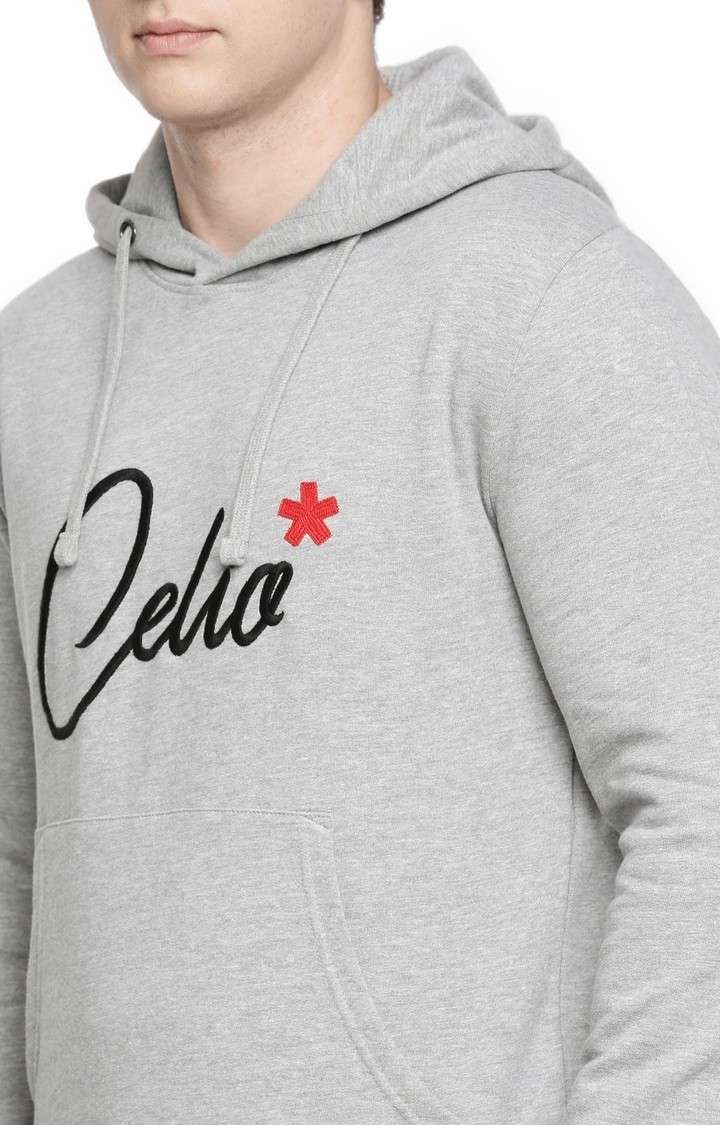 Men's Grey Typographic Hoodies