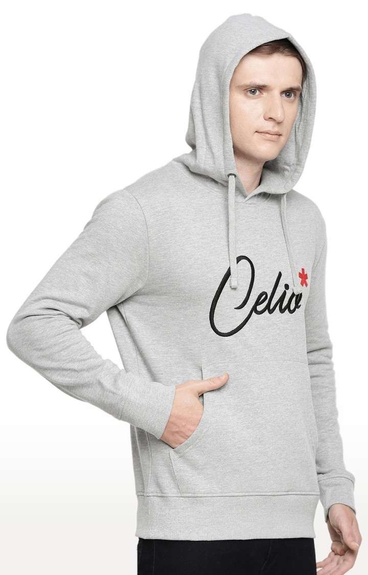 Men's Grey Typographic Hoodies