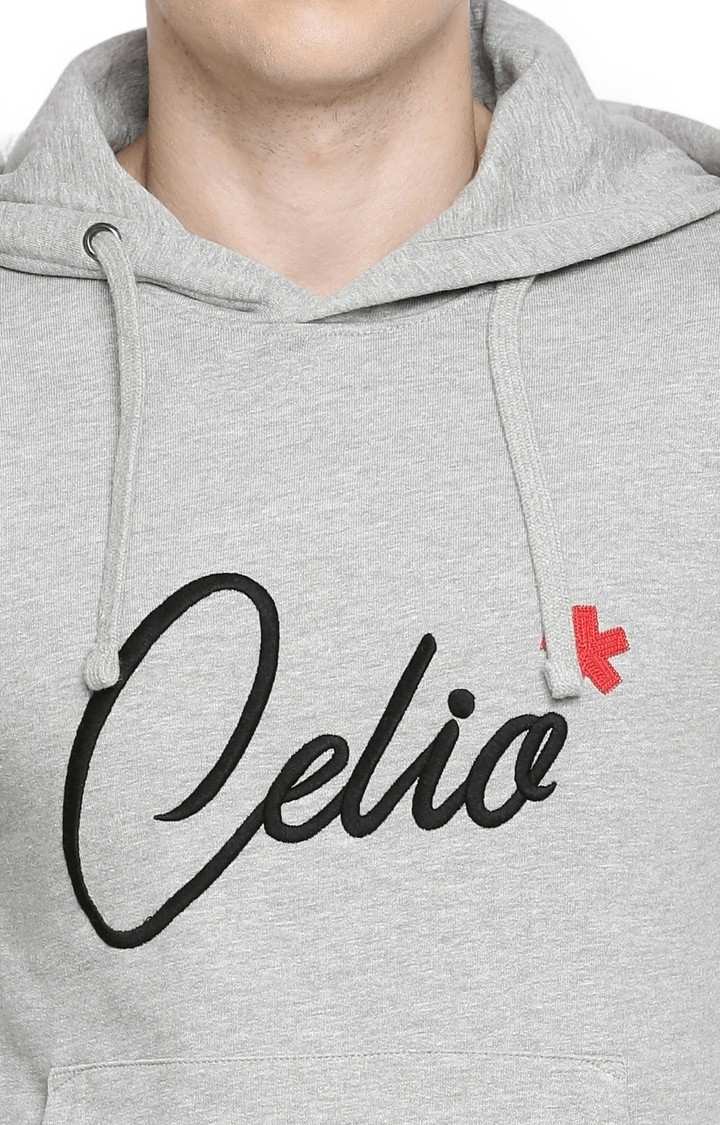 Men's Grey Typographic Hoodies