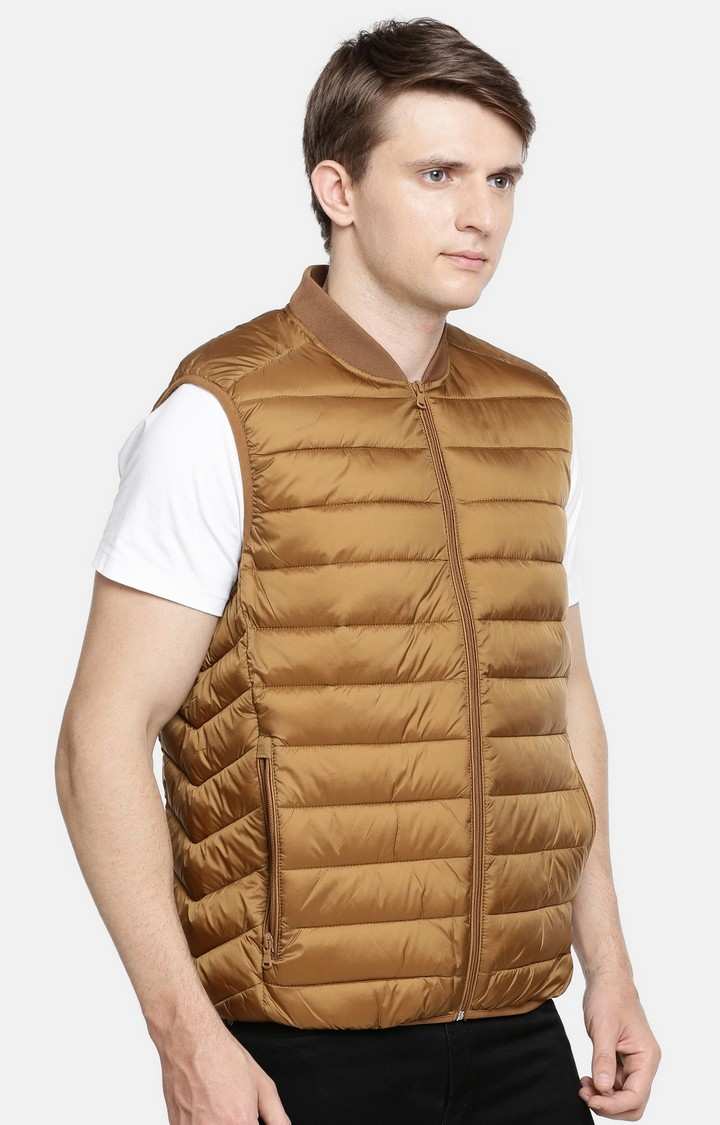 Men's Brown Solid Gilet