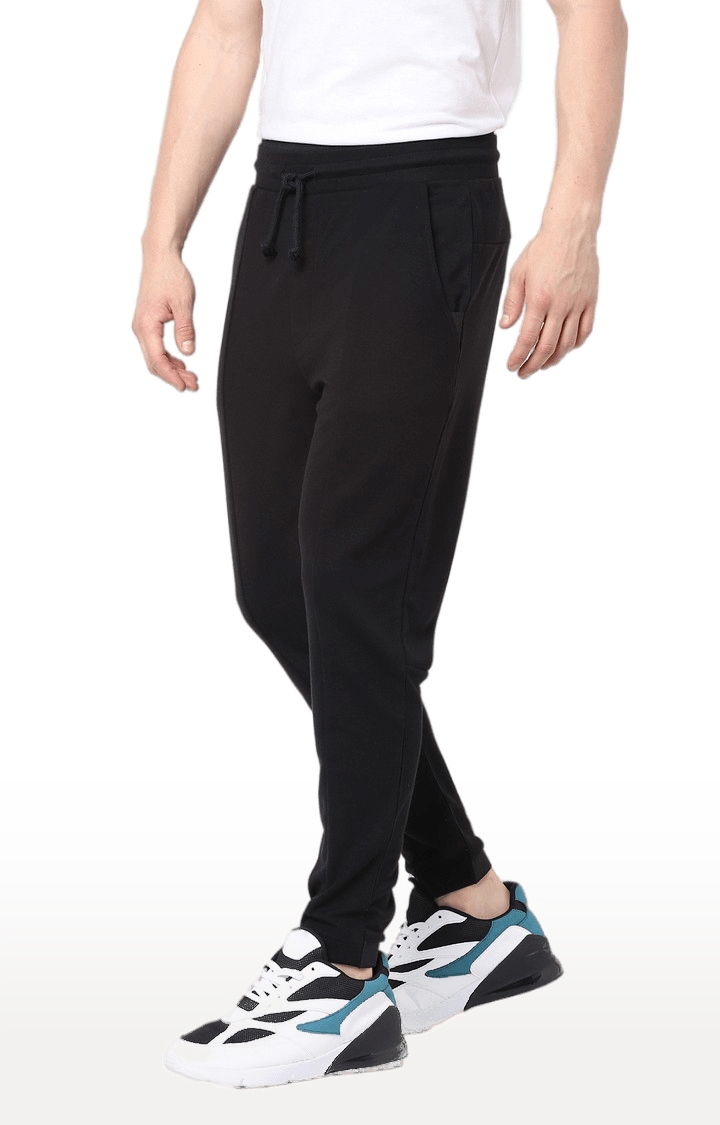 celio | Men's Black Cotton Solid Trackpants 3