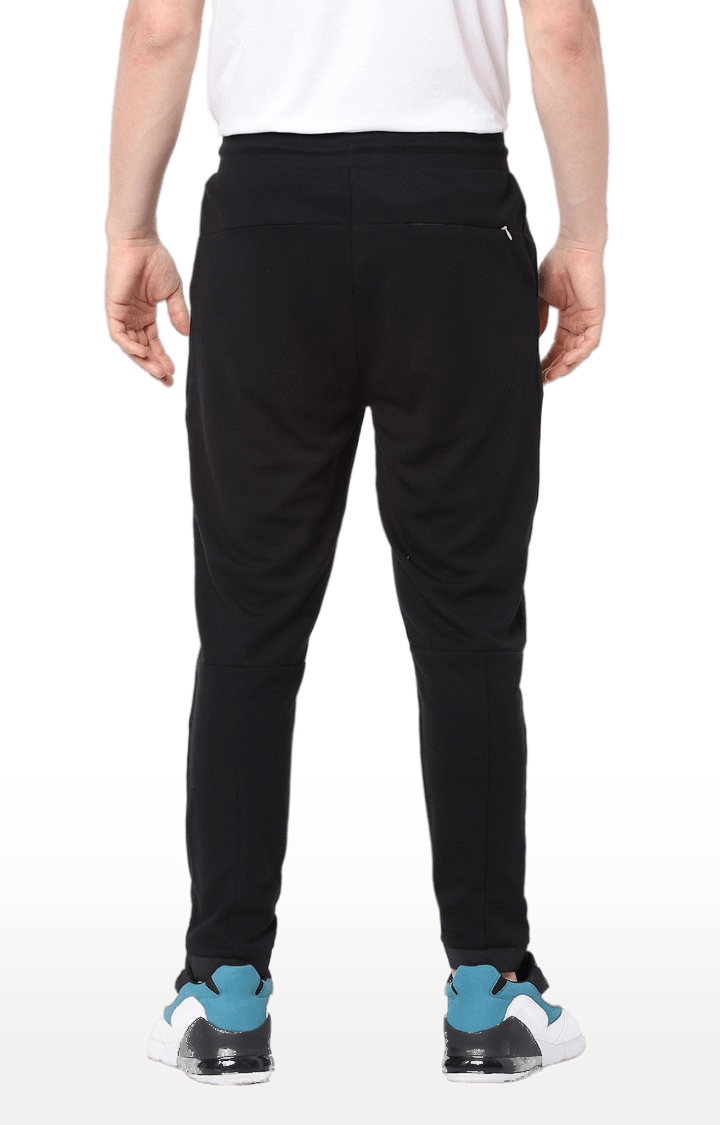 Men's Black Cotton Solid Trackpants