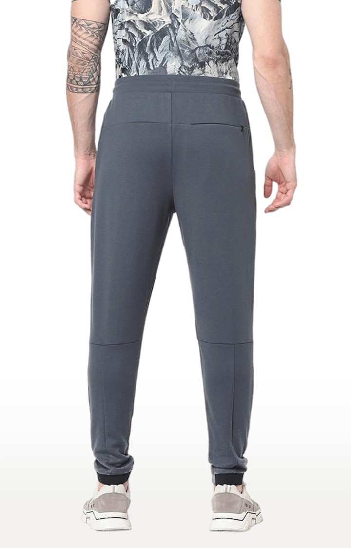 Men's Grey Cotton Solid Trackpants
