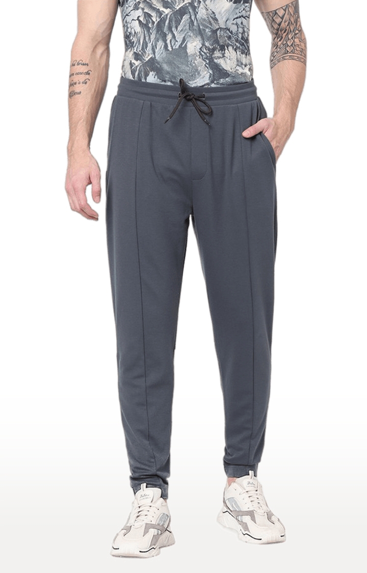 celio | Men's Grey Cotton Solid Trackpants